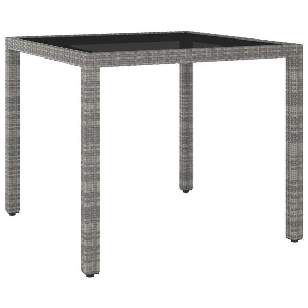 vidaXL szürke polyrattan kerti asztal 90 x 90 x 75 cm