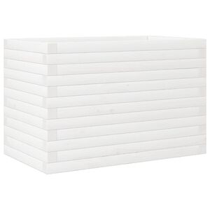 vidaXL feh&eacute;r t&ouml;m&ouml;r fenyőfa kerti vir&aacute;gl&aacute;da 70x40x46 cm