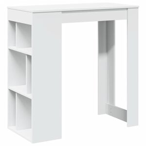 vidaXL feh&eacute;r szerelt fa t&aacute;rol&oacute;rekeszes b&aacute;rasztal 102 x 50 x 103,5 cm