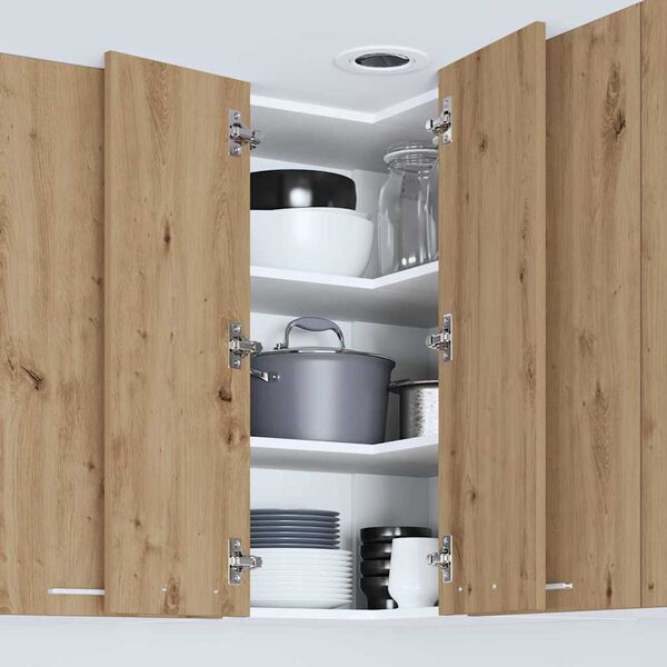 vidaXL F&uuml;ggő szekr&eacute;ny Artisan t&ouml;lgy &eacute;s feh&eacute;r 57 x 57 x 80 cm Faanyag