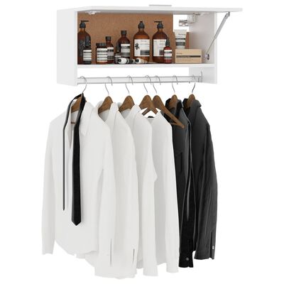 vidaXL fehér forgácslap ruhásszekrény 70 x 32,5 x 35 cm