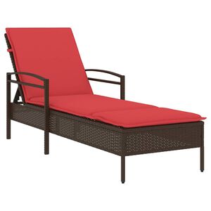 vidaXL barna napoz&oacute;&aacute;gy p&aacute;rn&aacute;val 63x200x81 cm polyrattan (csak az USA-ban)