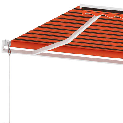 vidaXL narancssárga-barna automata póznás napellenző 450 x 300 cm