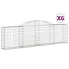vidaXL 6 db &iacute;ves horganyzott vas gabion kos&aacute;r 300x30x80/100 cm