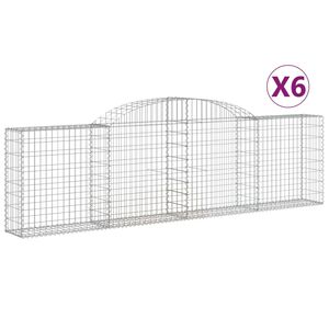 vidaXL 6 db &iacute;ves horganyzott vas gabion kos&aacute;r 300x30x80/100 cm