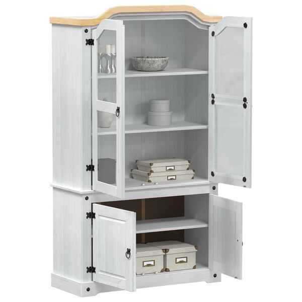 vidaXL Ki&aacute;ll&iacute;t&oacute; szekr&eacute;ny Feh&eacute;r 103,5 x 42 x 180 cm T&ouml;m&ouml;r fenyőfa