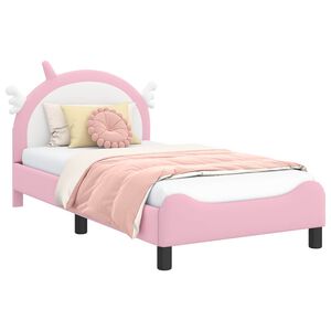 vidaXL Gyerek&aacute;gy kerettel R&oacute;zsasz&iacute;n 80 x 160 cm PU