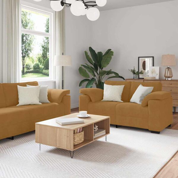 vidaXL 3 r&eacute;szes barna b&aacute;rsony &uuml;lőgarnit&uacute;ra p&aacute;rn&aacute;kkal