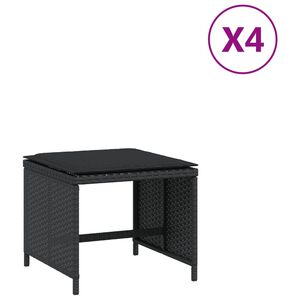 vidaXL 4 db fekete polyrattan kerti sz&eacute;k p&aacute;rn&aacute;val 41 x 41 x 36 cm
