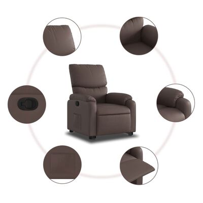 vidaXL barna műbőr felállást segítő dönthető fotel