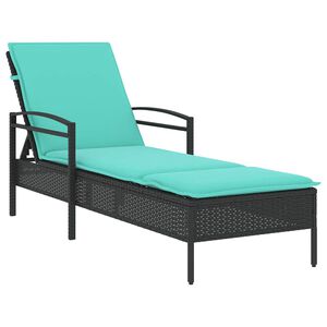 vidaXL fekete napoz&oacute;&aacute;gy p&aacute;rn&aacute;val 63x200x81 cm polyrattan (csak az USA-ban)