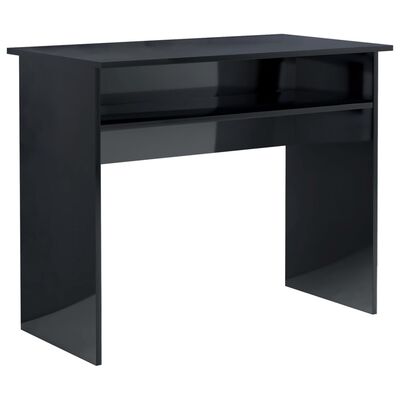 vidaXL magasfényű fekete forgácslap íróasztal 90 x 50 x 74 cm