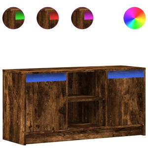 vidaXL f&uuml;st&ouml;s t&ouml;lgy sz&iacute;nű szerelt fa LED-es TV-szekr&eacute;ny 100x34x50 cm