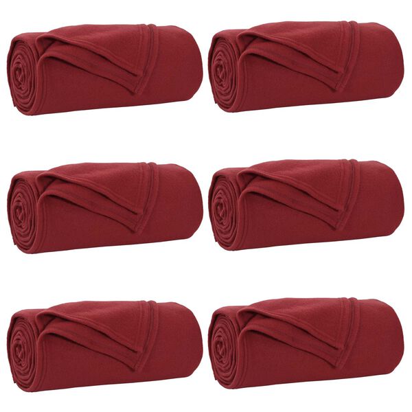 vidaXL Takar&oacute;k 6 pcs Bordeaux piros 170 x 130 cm Gyapj&uacute;
