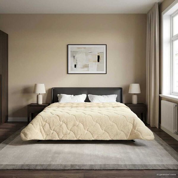 vidaXL Ny&aacute;ri Takarm&aacute;ny Kr&eacute;m 220 x 240 cm Mikrosz&aacute;las &eacute;s Teddy pl&uuml;ss