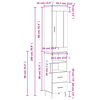 vidaXL szürke sonoma szerelt fa magasszekrény 34,5 x 34 x 180 cm