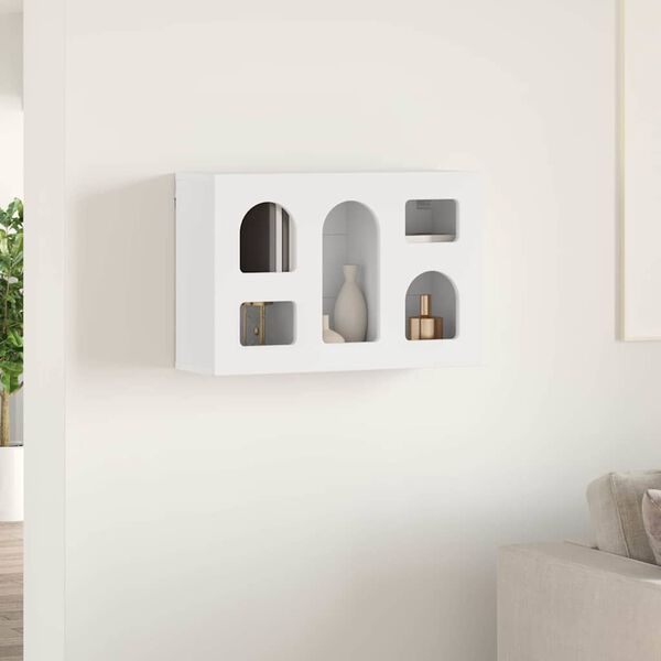 vidaXL F&uuml;ggő szekr&eacute;ny polcokkal Feh&eacute;r 60 x 20 x 40 cm Faanyag