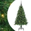 vidaXL Mű kar&aacute;csonyfa 150 LED-del Z&ouml;ld 120 cm PVC &eacute;s Ac&eacute;l &eacute;s Műanyag