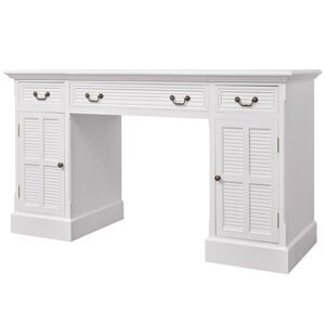 vidaXL feh&eacute;r dupla talapzat&uacute; &iacute;r&oacute;asztal 140 x 48 x 80 cm