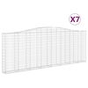 vidaXL 7 db &iacute;ves horganyzott vas gabion kos&aacute;r 400x30x140/160 cm