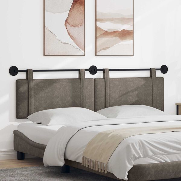 vidaXL Fali Fejt&aacute;mla Falra szerelhető Sz&uuml;rke 170 x 55 x 5 cm Antik PU