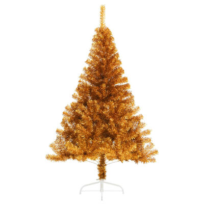 vidaXL aranyszínű PET fél műkarácsonyfa állvánnyal 180 cm