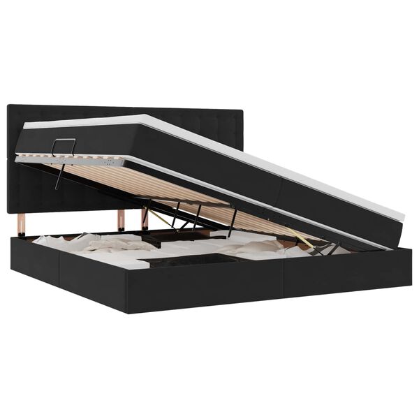 vidaXL &Aacute;gy t&aacute;rol&oacute;val &eacute;s matraccal Fekete 200 x 200 cm B&aacute;rsony