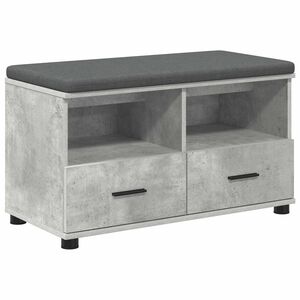 vidaXL Előt&eacute;r pad Beton Sz&uuml;rke 80 x 38 x 46 cm Műanyag Fa &eacute;s Sz&ouml;vet