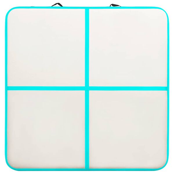 vidaXL z&ouml;ld PVC felf&uacute;jhat&oacute; tornamatrac pump&aacute;val 200 x 200 x 10 cm