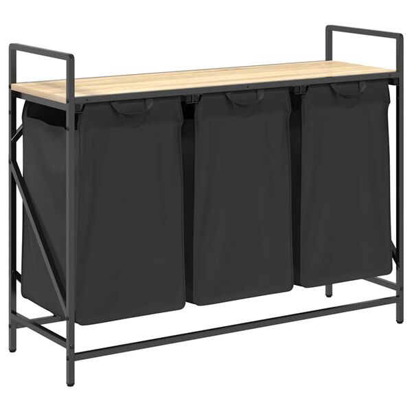 vidaXL sonoma t&ouml;lgy mosodai kos&aacute;r 3 rekeszes polccal