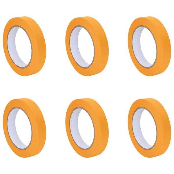 vidaXL Festő Maszkoló Szalagok 6 pcs Sárga 19mm x 50m Papír