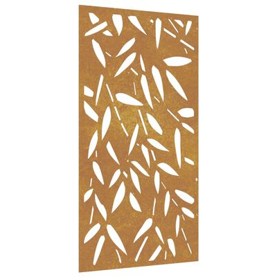 vidaXL bambuszlevél-mintás corten acél kerti faldísz 105 x 55 cm