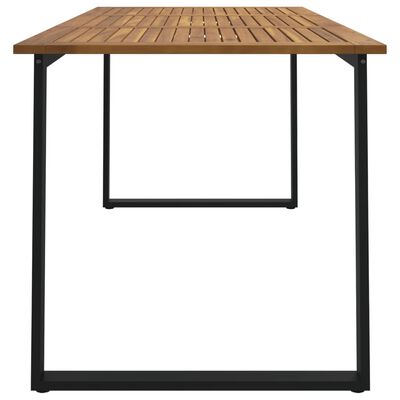 vidaXL tömör akácfa kerti asztal U-alakú lábakkal 160 x 80 x 75 cm