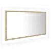 vidaXL sonoma t&ouml;lgy akril LED-es f&uuml;rdőszobai t&uuml;k&ouml;r 90x8,5x37 cm