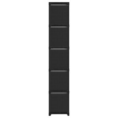 vidaXL 15 rekeszes fekete szövet polc dobozokkal 103 x 30 x 175,5 cm
