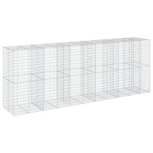 vidaXL horganyzott vas gabion kos&aacute;r fed&eacute;llel 550 x 100 x 200 cm