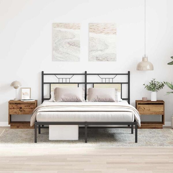 vidaXL Éjjeliszekrény fiókkal 2 pcs Öreg fa 45 x 34 x 44 cm Faanyag