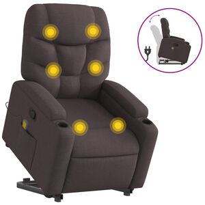 vidaXL s&ouml;t&eacute;tbarna sz&ouml;vet d&ouml;nthető massz&aacute;zs- &eacute;s &aacute;ll&oacute;fotel