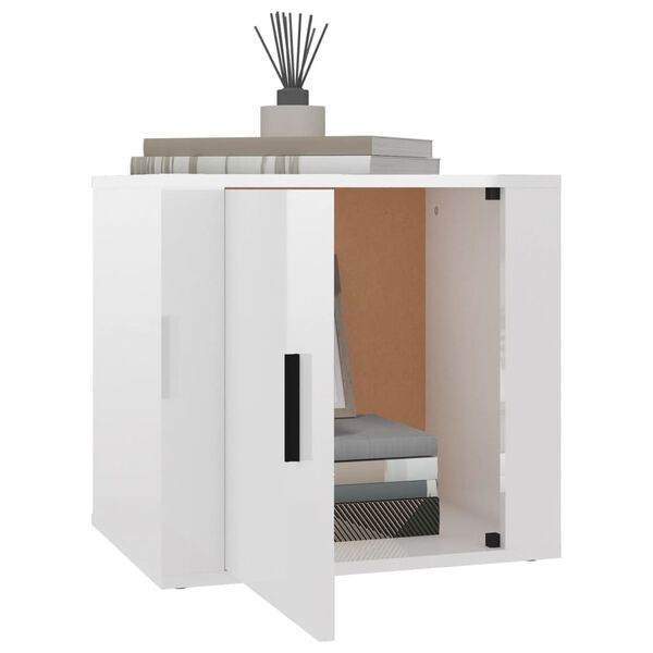 vidaXL magasfényű fehér éjjeliszekrény 50x39x47 cm