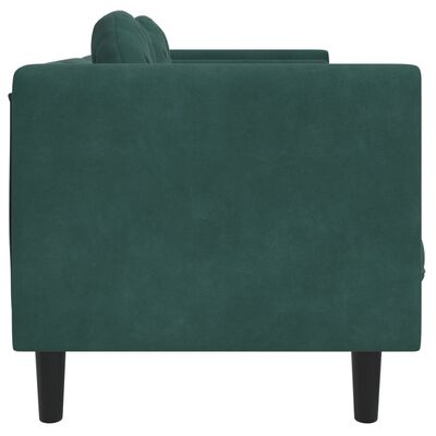 vidaXL sötétzöld bársony 3 személyes kanapé párnákkal