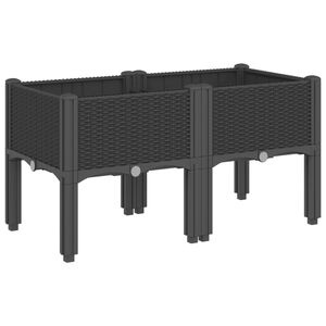 vidaXL fekete PP r&aacute;csos kerti &uuml;ltetől&aacute;da 80 x 40 x 42 cm