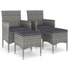 vidaXL 4 r&eacute;szes sz&uuml;rke kerti polyrattan sz&eacute;k- &eacute;s zs&aacute;molyszett