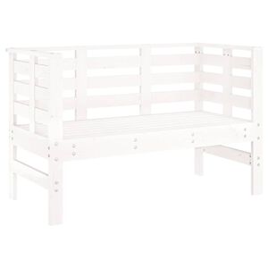 vidaXL feh&eacute;r t&ouml;m&ouml;r fenyőfa kerti pad 111,5 x 53 x 71 cm