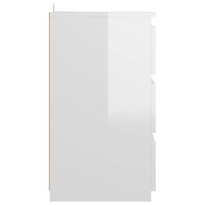 vidaXL magasfényű fehér forgácslap éjjeliszekrény 40 x 35 x 62,5 cm