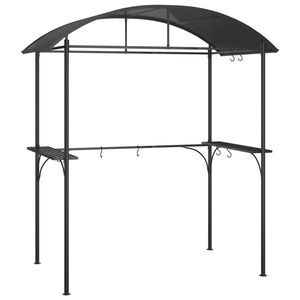 vidaXL antracit ac&eacute;l grillező pavilon oldals&oacute; polcokkal 220x115x230 cm