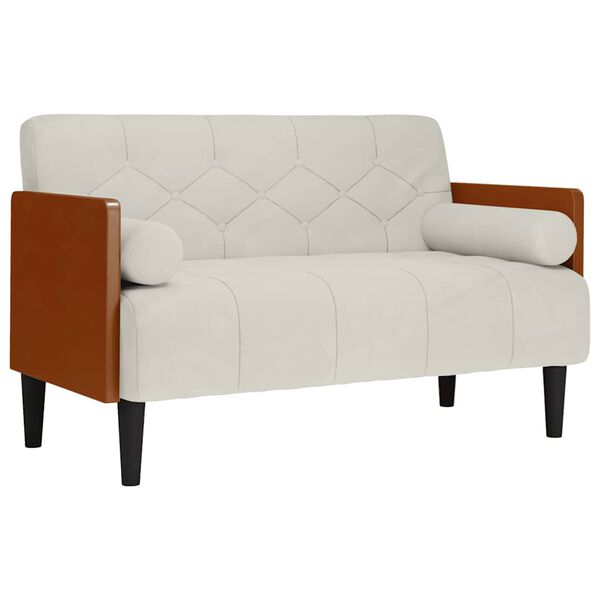 vidaXL kr&eacute;m b&aacute;rsony loveseat kanap&eacute; p&aacute;rn&aacute;kkal 110 cm
