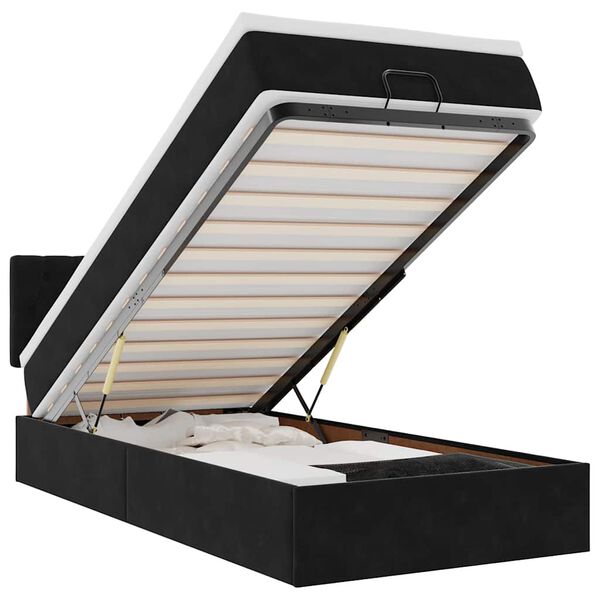 vidaXL fekete b&aacute;rsony ottom&aacute;n &aacute;gy matraccal & LED-ek 80x200cm