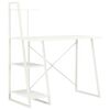 vidaXL feh&eacute;r &iacute;r&oacute;asztal polcrendszerrel 102 x 50 x 117 cm