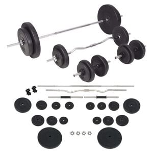 vidaXL egykezes &eacute;s k&eacute;tkezes s&uacute;lyz&oacute;k&eacute;szlet 90 kg