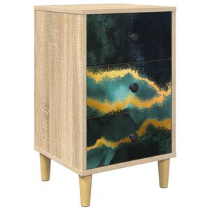 vidaXL &Eacute;jjeliszekr&eacute;ny WIJHE Sonoma T&ouml;lgy 36 x 33 x 60 cm Szerelt Fa